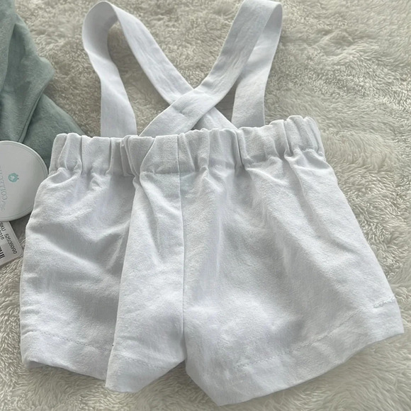 Edgehill Collection NB Suspenders Shorts set Royal Family Sage top, suspenders - Picture 6 of 11